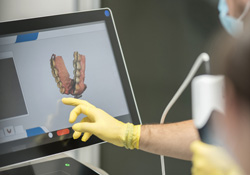 Checking digital impression on computer monitor
